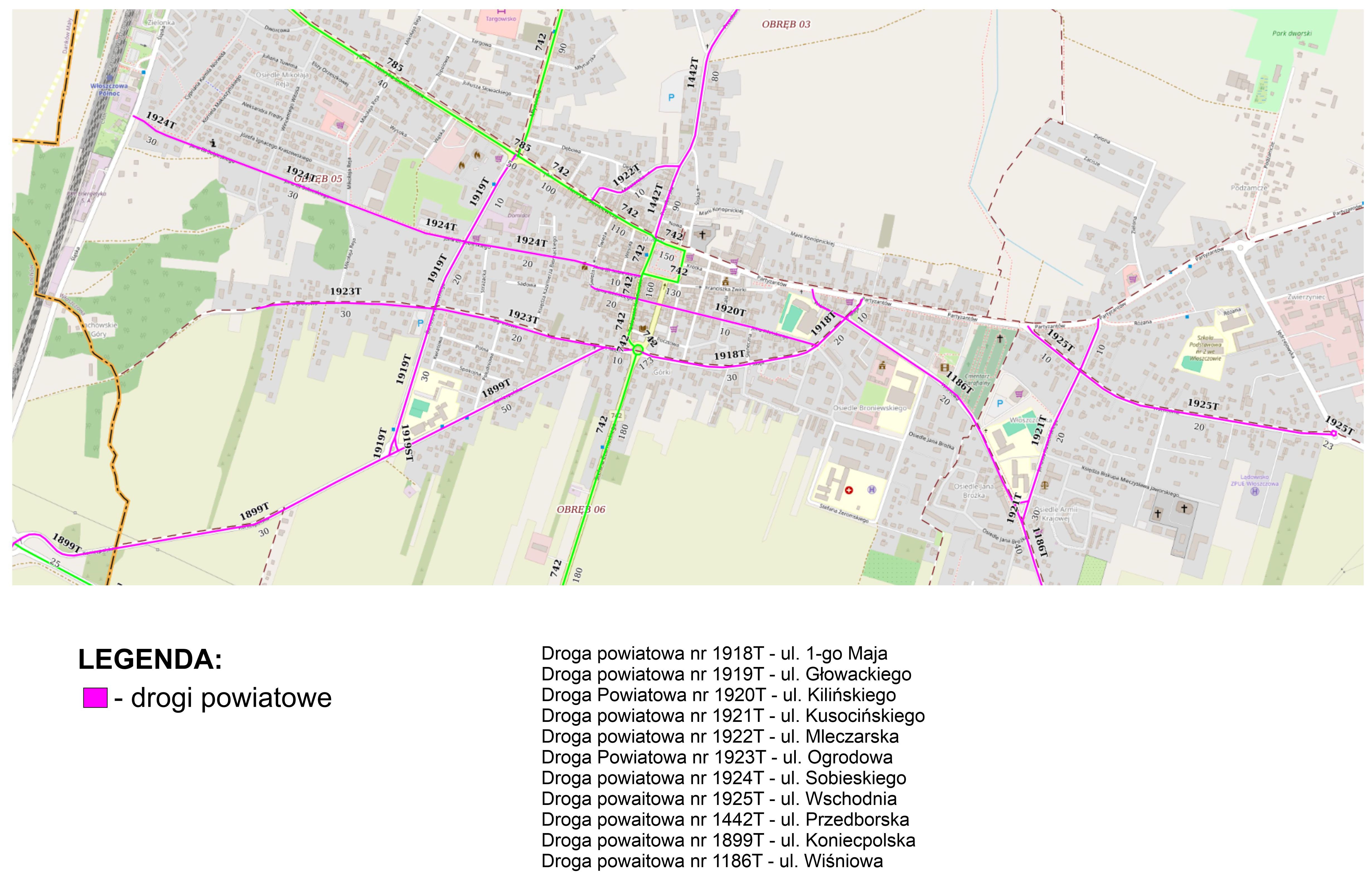 Centrum_Włoszczowy_drogi_powiatowe2025