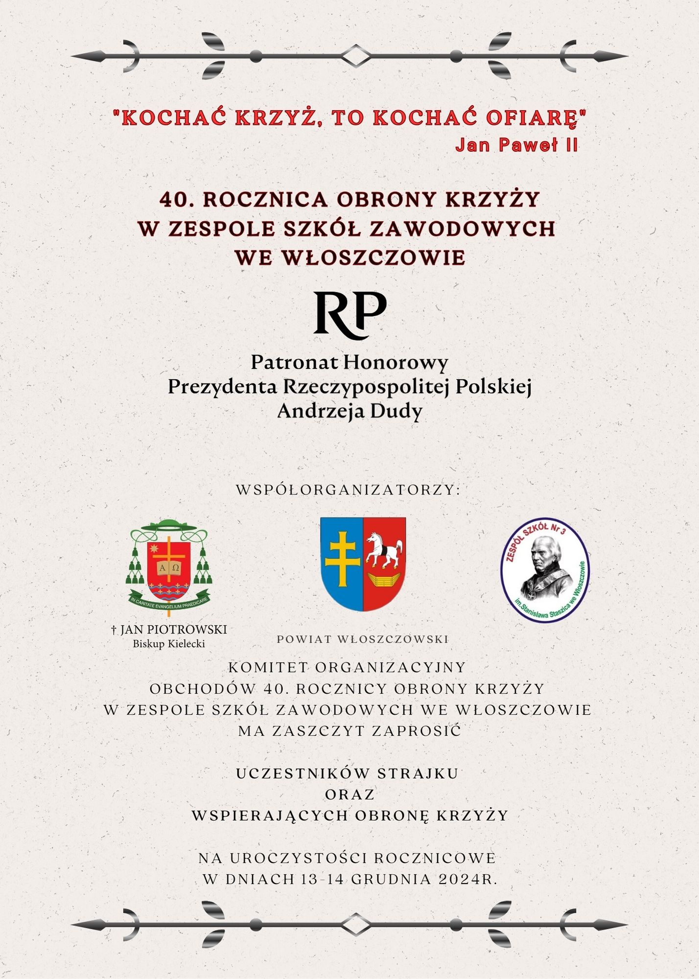 ZaproszenieUroczystości40-rocznicyStrajku_oKrzyże2024_3