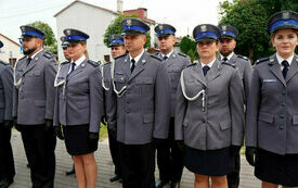 Funkcjonariusze włoszczowskiej policji podczas Święta Policji