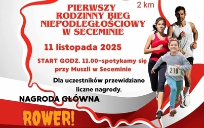 Zdjęcie do Pierwszy Rodzinny Bieg Niepodległościowy w Seceminie