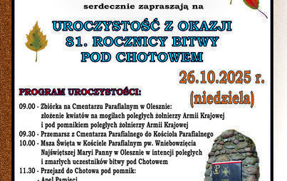 Zdjęcie do Zapraszamy na obchody 81. rocznicy Bitwy pod Chotowem