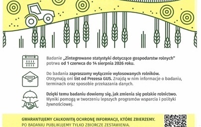 Zdjęcie do Badanie "Zintegrowane statystyki dotyczące gospodarstw rolnych"