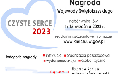 Zdjęcie do Nagroda Wojewody Świętokrzyskiego &bdquo;Czyste Serce&rdquo; 2023