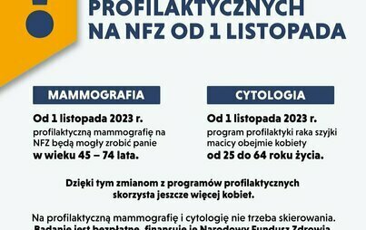 Zdjęcie do Ważne zmiany w programach profilaktycznych 