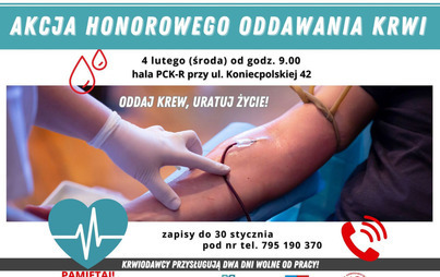Zdjęcie do Zapraszamy do udziału w Akcji Honorowego Oddawania Krwi