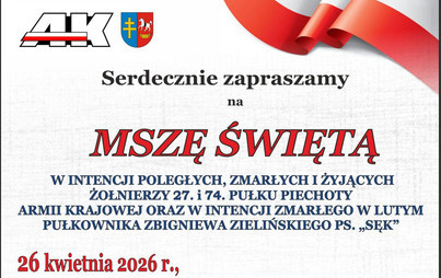 Zdjęcie do Zapraszamy na mszę w intencji żołnierzy AK