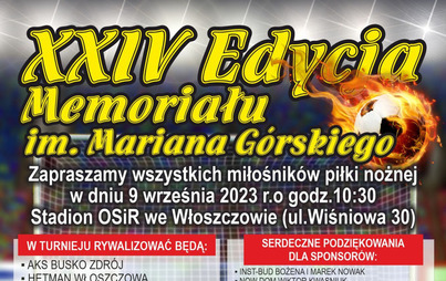 Zdjęcie do XXIV Edycja Memoriału im. Mariana G&oacute;rskiego