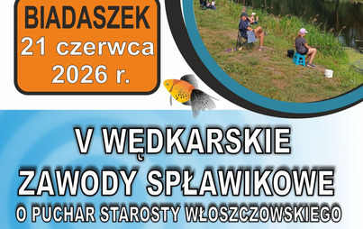 Zdjęcie do Zapraszamy na V Wędkarskie Zawody Spławikowe o Puchar Starosty Włoszczowskiego