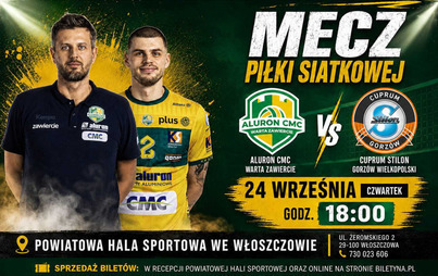 Zdjęcie do Wielkie siatkarskie emocje we Włoszczowie! Aluron CMC Warta Zawiercie zagra z Cuprum Stilon Gorz&oacute;w Wielkopolski