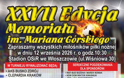 Zdjęcie do XXVII Edycja Memoriału im. Mariana G&oacute;rskiego