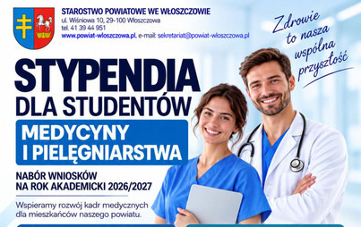 Zdjęcie do Stypendia dla student&oacute;w kształcących się na kierunku lekarskim  i na kierunku pielęgniarstwo