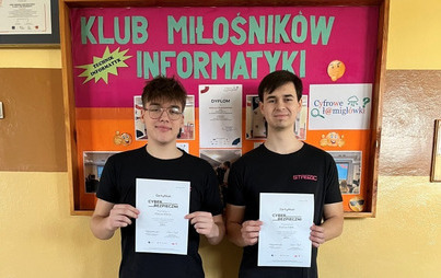 Zdjęcie do Dw&oacute;ch uczni&oacute;w &bdquo;Staszica&rdquo; laureatami  og&oacute;lnopolskiego konkursu &bdquo;Cyberbezpieczni&rdquo;
